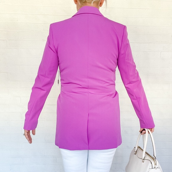 NWT Worthington Purple Long Blazer - Tie Waist - XS - Picture 3 of 7
